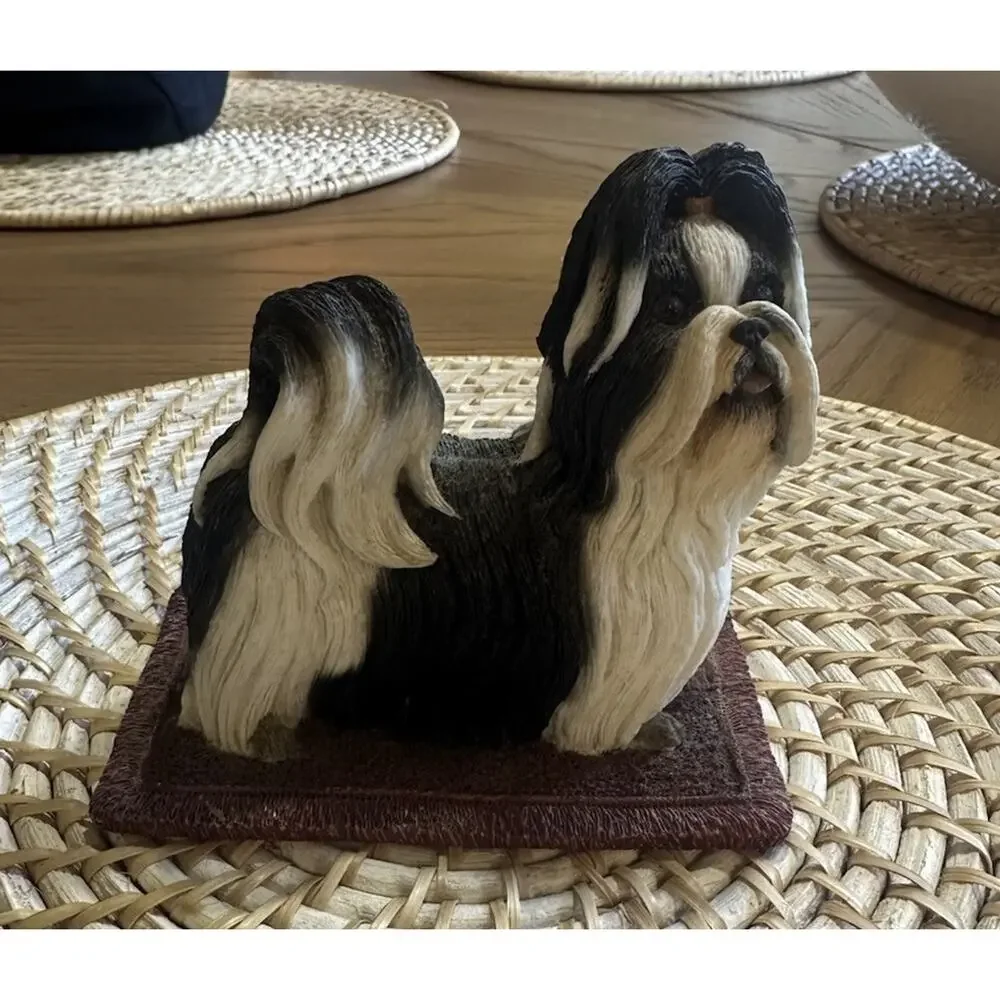 Sherratt & Simpson Shih Tzu Dog Figurine 89033 Black White Collectible Statue